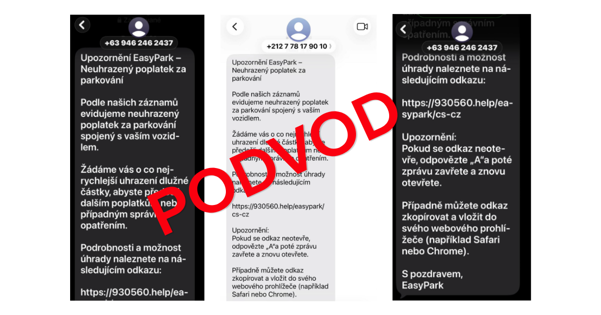 Pozor na podvodné SMS o nezaplaceném parkovném